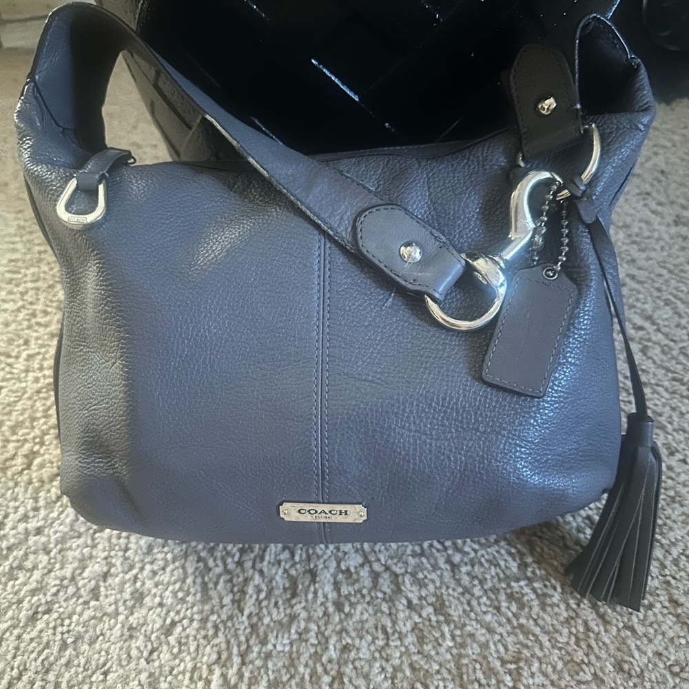 Coach Charcoal Leather Shoulder Bag